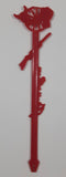Vintage Prairie Room Drake Hotel Regina Gun Rifle Western Themed Red Plastic Drink Stir Stick Stirrer