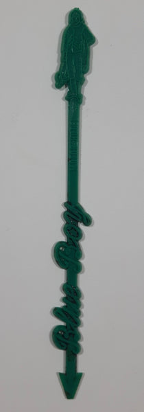 Vintage Blue Boy Motor Inn Green Plastic Drink Stir Stick Stirrer