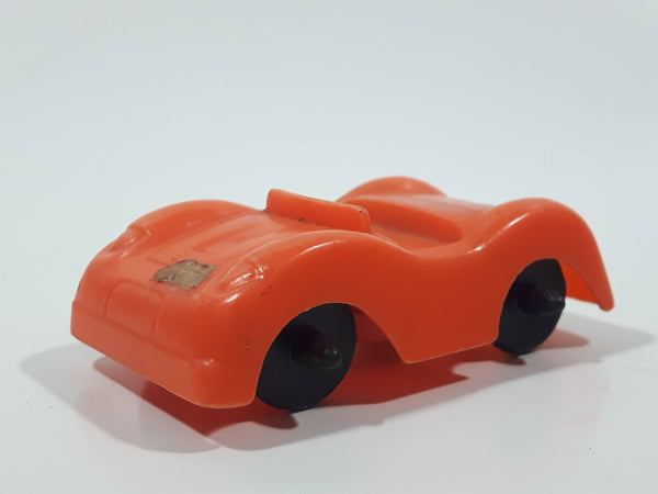 Vintage Orange Plastic Toy Car Vehicle 2 1/4" Long