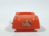 Vintage Orange Plastic Toy Car Vehicle 2 1/4" Long