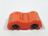 Vintage Orange Plastic Toy Car Vehicle 2 1/4" Long