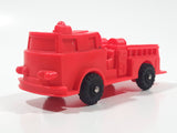 Vintage Fire Truck Bright Pink Red Rubber Toy Car Vehicle 4 1/8" Long