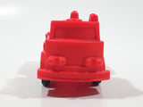 Vintage Fire Truck Bright Pink Red Rubber Toy Car Vehicle 4 1/8" Long