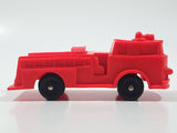 Vintage Fire Truck Bright Pink Red Rubber Toy Car Vehicle 4 1/8" Long