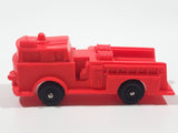 Vintage Fire Truck Bright Pink Red Rubber Toy Car Vehicle 4 1/8" Long