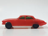 Vintage Sedan Red Plastic Toy Car Vehicle 4 1/4" Long Made in Hong Kong