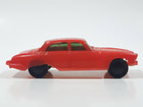 Vintage Sedan Red Plastic Toy Car Vehicle 4 1/4" Long Made in Hong Kong