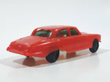 Vintage Sedan Red Plastic Toy Car Vehicle 4 1/4" Long Made in Hong Kong