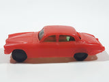 Vintage Sedan Red Plastic Toy Car Vehicle 4 1/4" Long Made in Hong Kong