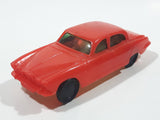 Vintage Sedan Red Plastic Toy Car Vehicle 4 1/4" Long Made in Hong Kong