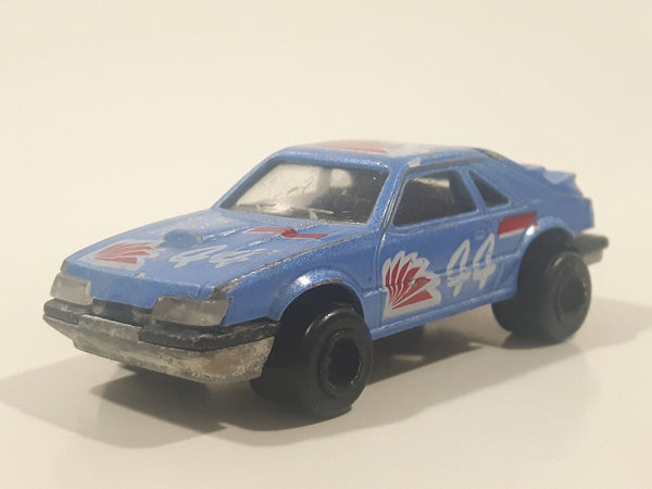 Vintage Majorette No. 220 Mustang SVO Blue 1/59 Scale Die Cast Toy Car Vehicle with Opening Hatch