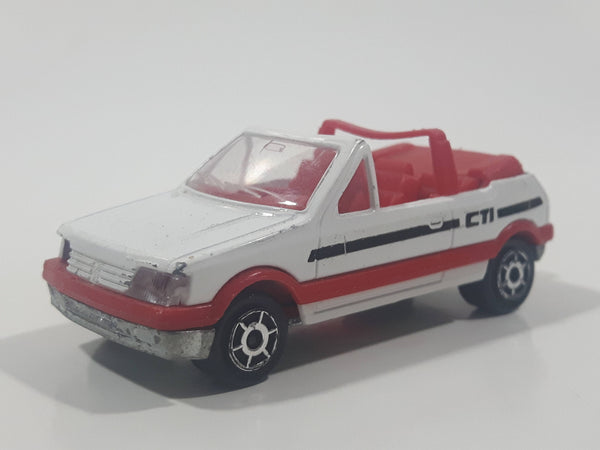 Vintage Majorette No. 281 / 210 Peugeot 205 GTI Convertible White 1/53 Scale Die Cast Toy Car Vehicle Made in France