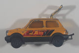Rare Vintage Majorette No. 270 Autobianchi A 112 Yellow 1/53 Scale Die Cast Toy Car Vehicle with Opening Hatch Made in France