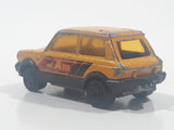 Rare Vintage Majorette No. 270 Autobianchi A 112 Yellow 1/53 Scale Die Cast Toy Car Vehicle with Opening Hatch Made in France