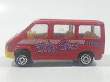 Majorette No. 243 Ford Transit Van "City Bus" Red 1/60 Scale Die Cast Toy Car Vehicle with Sliding Side Door