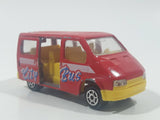 Majorette No. 243 Ford Transit Van "City Bus" Red 1/60 Scale Die Cast Toy Car Vehicle with Sliding Side Door