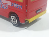 Majorette No. 243 Ford Transit Van "City Bus" Red 1/60 Scale Die Cast Toy Car Vehicle with Sliding Side Door