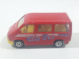 Majorette No. 243 Ford Transit Van "City Bus" Red 1/60 Scale Die Cast Toy Car Vehicle with Sliding Side Door