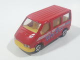 Majorette No. 243 Ford Transit Van "City Bus" Red 1/60 Scale Die Cast Toy Car Vehicle with Sliding Side Door
