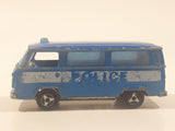 Vintage Majorette No. 244 Fourgon VW Police Van Blue 1/60 Scale Die Cast Toy Vehicle with Opening Rear Hatch Made in France