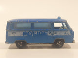 Vintage Majorette No. 244 Fourgon VW Police Van Blue 1/60 Scale Die Cast Toy Vehicle with Opening Rear Hatch Made in France
