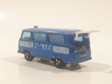Vintage Majorette No. 244 Fourgon VW Police Van Blue 1/60 Scale Die Cast Toy Vehicle with Opening Rear Hatch Made in France