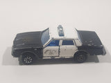Vintage Majorette No. 240 Chevrolet Impala Highway Patrol Police Black and White 1/69 Scale Die Cast Toy Car Vehicle with Opening Doors