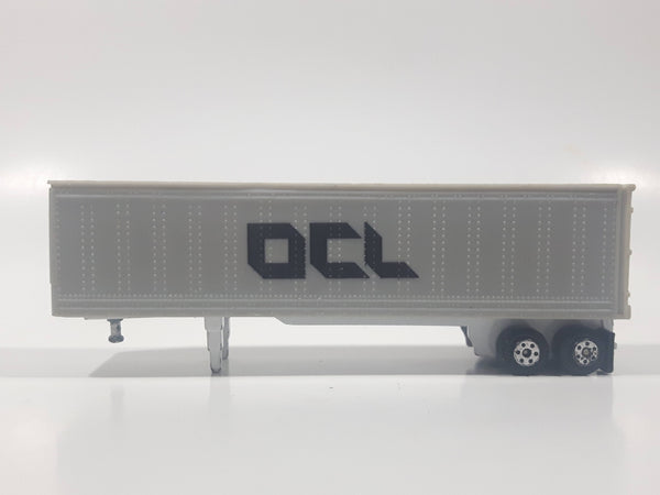 Vintage OCL Container Truck Trailer Grey Plastic Die Cast Toy Car Vehicle with Opening Rear Doors 5" Long