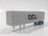 Vintage OCL Container Truck Trailer Grey Plastic Die Cast Toy Car Vehicle with Opening Rear Doors 5" Long
