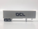 Vintage OCL Container Truck Trailer Grey Plastic Die Cast Toy Car Vehicle with Opening Rear Doors 5" Long