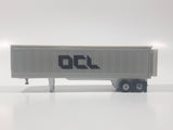 Vintage OCL Container Truck Trailer Grey Plastic Die Cast Toy Car Vehicle with Opening Rear Doors 5" Long