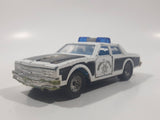 Vintage Majorette Chevrolet Impala Police Black and White 1/41 Scale Die Cast Toy Car Vehicle with Opening Doors