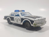 Vintage Majorette Chevrolet Impala Police Black and White 1/41 Scale Die Cast Toy Car Vehicle with Opening Doors