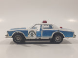 Vintage Majorette Chevrolet Impala Police Blue and White 1/41 Scale Die Cast Toy Car Vehicle with Opening Doors