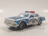 Vintage Majorette Chevrolet Impala Police Blue and White 1/41 Scale Die Cast Toy Car Vehicle with Opening Doors
