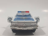 Vintage Majorette Chevrolet Impala Police Blue and White 1/41 Scale Die Cast Toy Car Vehicle with Opening Doors