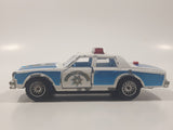Vintage Majorette Chevrolet Impala Police Blue and White 1/41 Scale Die Cast Toy Car Vehicle with Opening Doors