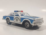 Vintage Majorette Chevrolet Impala Police Blue and White 1/41 Scale Die Cast Toy Car Vehicle with Opening Doors