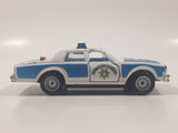 Vintage Majorette Chevrolet Impala Police Blue and White 1/41 Scale Die Cast Toy Car Vehicle with Opening Doors