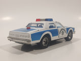 Vintage Majorette Chevrolet Impala Police Blue and White 1/41 Scale Die Cast Toy Car Vehicle with Opening Doors