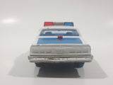 Vintage Majorette Chevrolet Impala Police Blue and White 1/41 Scale Die Cast Toy Car Vehicle with Opening Doors
