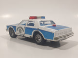 Vintage Majorette Chevrolet Impala Police Blue and White 1/41 Scale Die Cast Toy Car Vehicle with Opening Doors