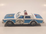 Vintage Majorette Chevrolet Impala Police Blue and White 1/41 Scale Die Cast Toy Car Vehicle with Opening Doors