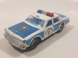 Vintage Majorette Chevrolet Impala Police Blue and White 1/41 Scale Die Cast Toy Car Vehicle with Opening Doors