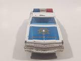 Vintage Majorette Chevrolet Impala Police Blue and White 1/41 Scale Die Cast Toy Car Vehicle with Opening Doors