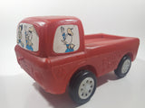 Vintage Mickey Mouse and Donald Duck Busy Bus Red Plastic 11" Long Toy Car Vehicle