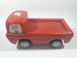Vintage Mickey Mouse and Donald Duck Busy Bus Red Plastic 11" Long Toy Car Vehicle