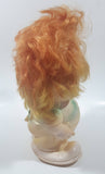 Vintage Karlsson Russian Soviet Orange Hair Big Eyebrows 8 1/2" Tall Rubber Toy Doll