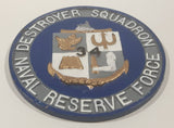 Vintage US Navy Naval Reserve Force Destroyer Squadron 34 Hand Painted 6" Hard Plastic Plaque