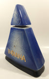 Vintage 1970 Jim Beam Kentucky Whiskey Imperial Sessions King Tut Themed Blue and Gold Egyptian Pyramid Shaped 9" Tall Embossed Decanter Bottle